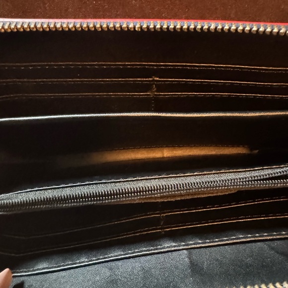 ARCADIA PATENT LEATHER LARGE SATCHEL HANDBAG PURSE - Navy/Tan Trim - Picture 16 of 16